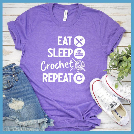 Eat Sleep Crochet Repeat Version 3 T-Shirt - Brooke & Belle