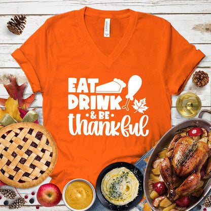 Eat Drink & Be Thankful Version 2 V-Neck - Brooke & Belle