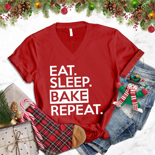 Eat Sleep Bake Repeat V-Neck - Brooke & Belle