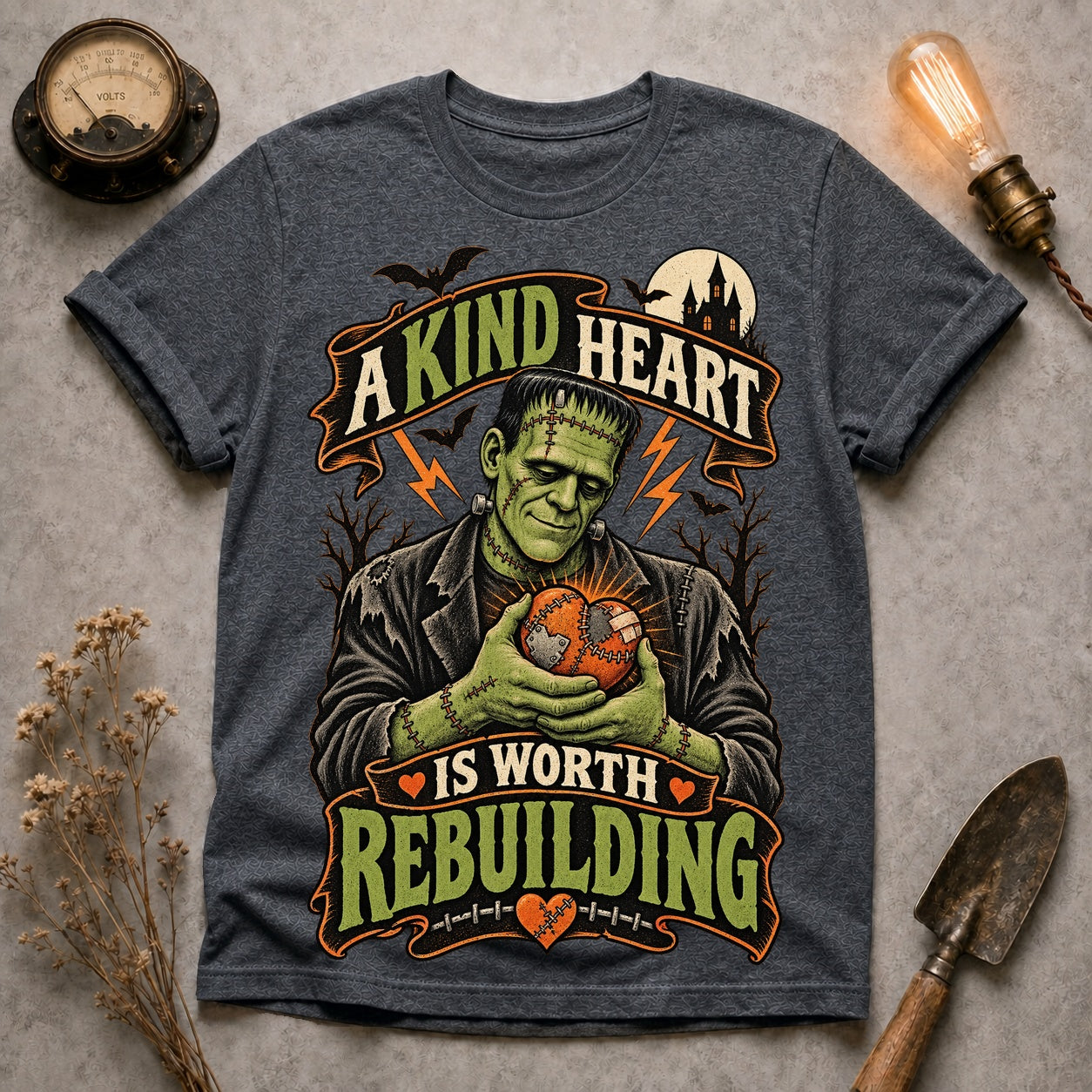 Worth Rebuilding T-shirt - Dark Heather - Brooke & Belle