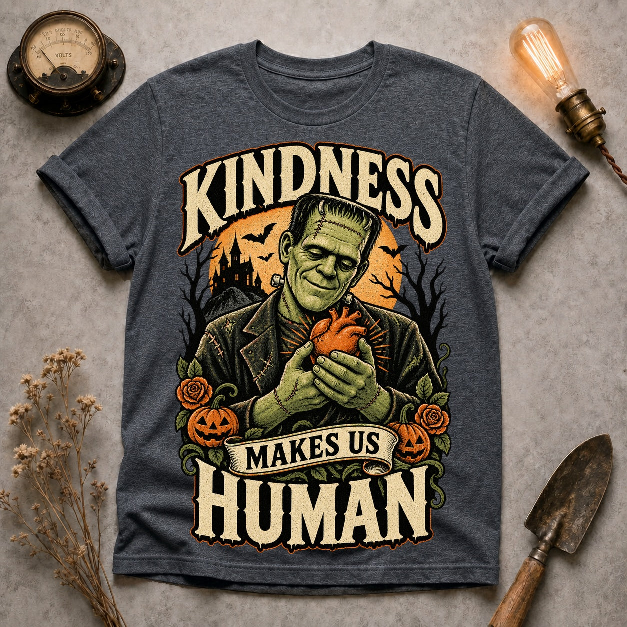 Makes Us Human T-shirt - Dark Heather - Brooke & Belle
