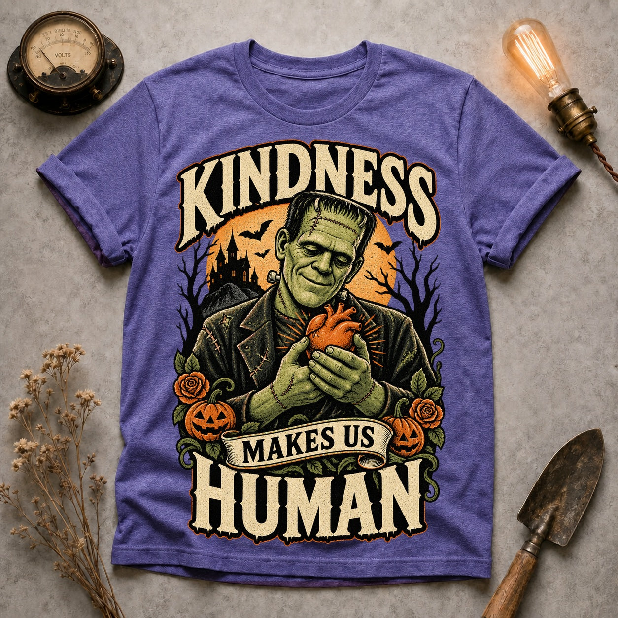 Makes Us Human T-shirt - Heather Purple - Brooke & Belle