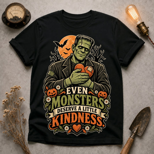 Monsters Deserve Kindness T-shirt - Black - Brooke & Belle