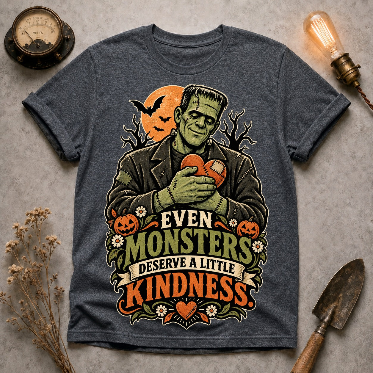 Monsters Deserve Kindness T-shirt - Dark Heather - Brooke & Belle