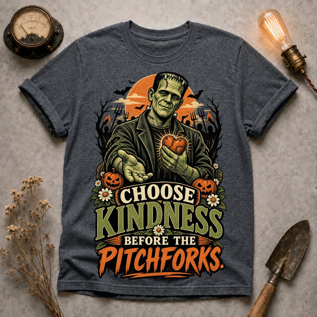 Before The Pitchforks T-shirt - Dark Heather - Brooke & Belle