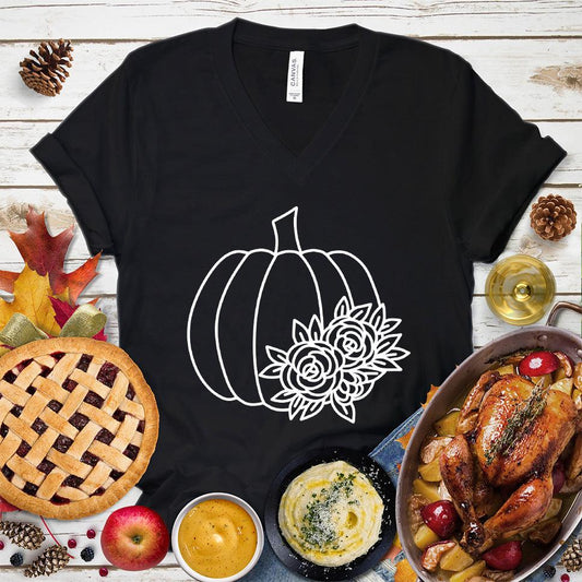 Fall Pumpkin Version 2 V-Neck - Brooke & Belle