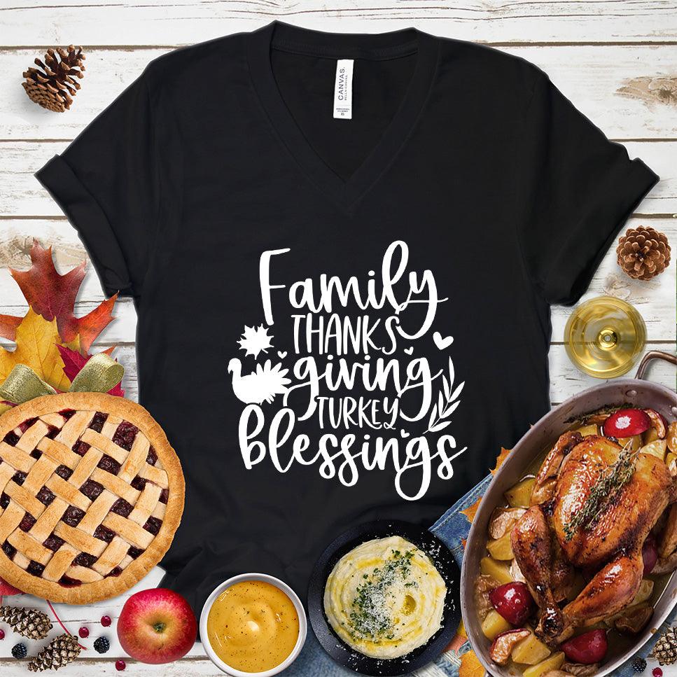 Family Thanksgiving Turkey Blessings V-Neck - Brooke & Belle