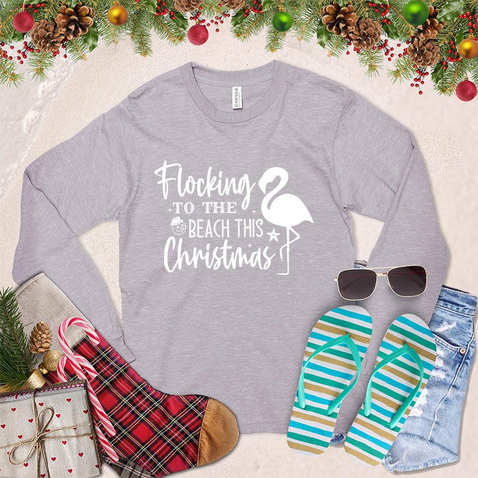 Flocking To The Beach Long Sleeves Storm - Playful holiday long sleeve shirt with beach-inspired graphic, perfect for seasonal celebrations