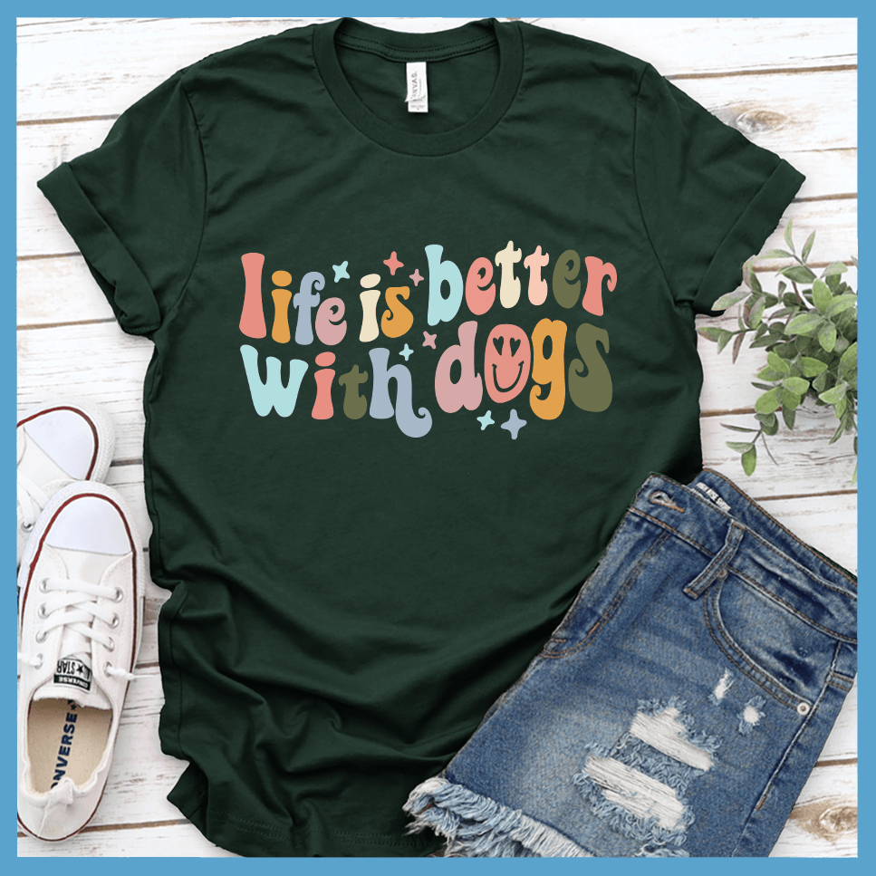 Life Is Better With Dogs T-Shirt Star Colored Edition - Brooke & Belle