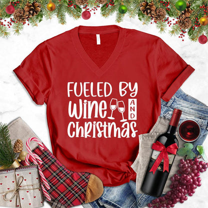 Fueled By Wine And Christmas V-Neck - Brooke & Belle