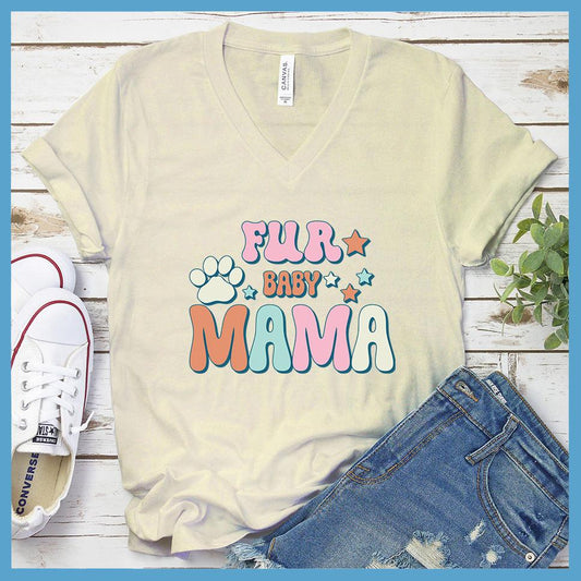 Fur Baby Mama Colored Print V-Neck - Brooke & Belle