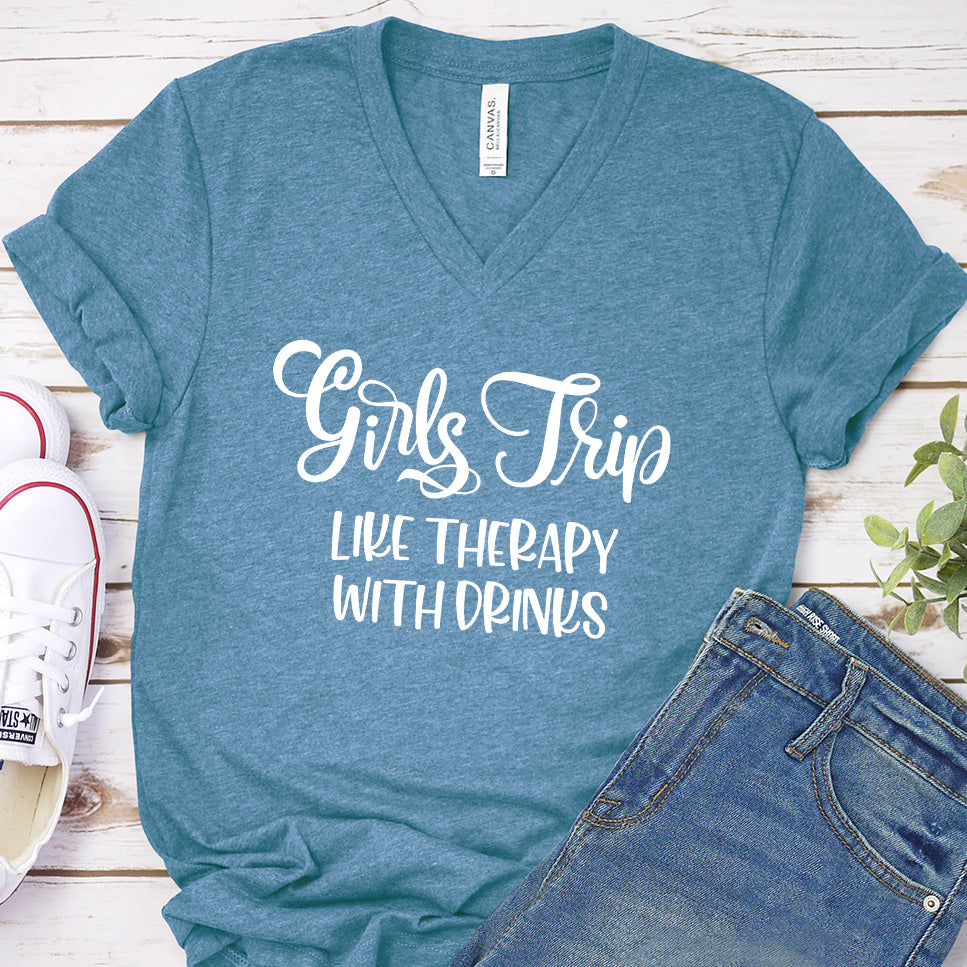 Girls Trip - Like Therapy With Drinks V-neck