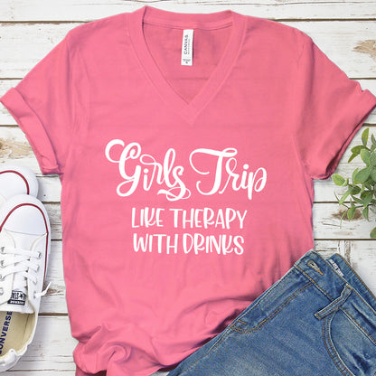 Girls Trip - Like Therapy With Drinks V-neck