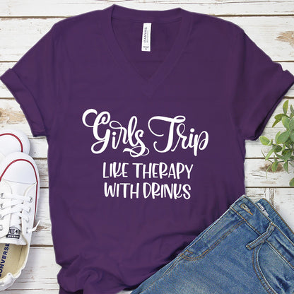 Girls Trip - Like Therapy With Drinks V-neck