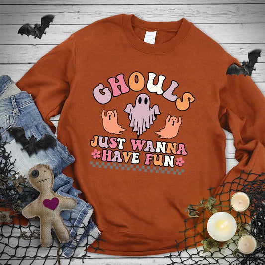 Ghouls Just Wanna Have Fun Colored Edition Sweatshirt - Brooke & Belle