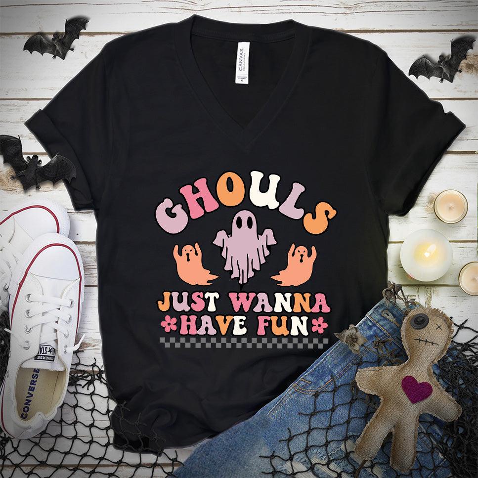 Ghouls Just Wanna Have Fun Colored Edition V-Neck - Brooke & Belle