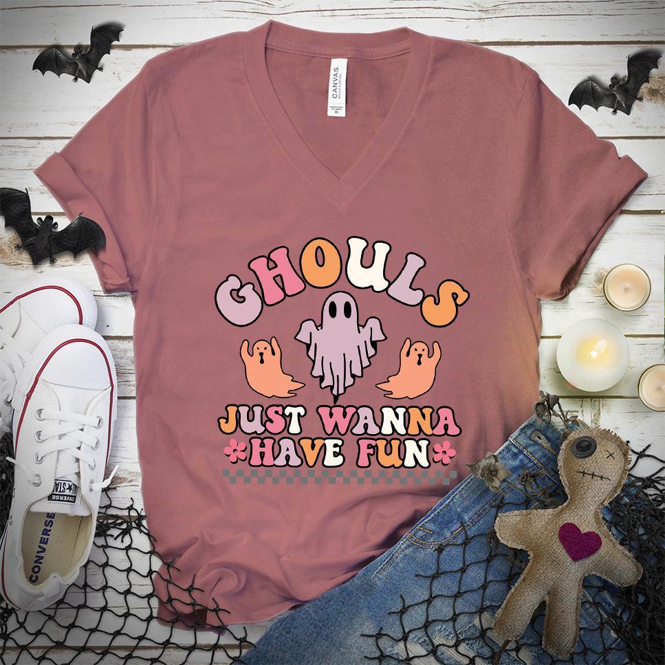 Ghouls Just Wanna Have Fun Colored Edition V-Neck - Brooke & Belle