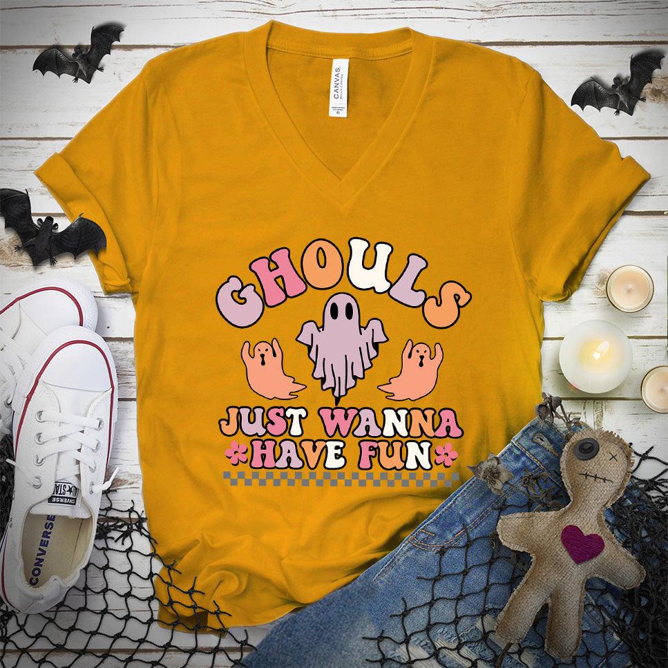 Ghouls Just Wanna Have Fun Colored Edition V-Neck - Brooke & Belle