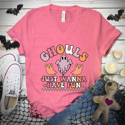 Ghouls Just Wanna Have Fun Colored Edition V-Neck - Brooke & Belle
