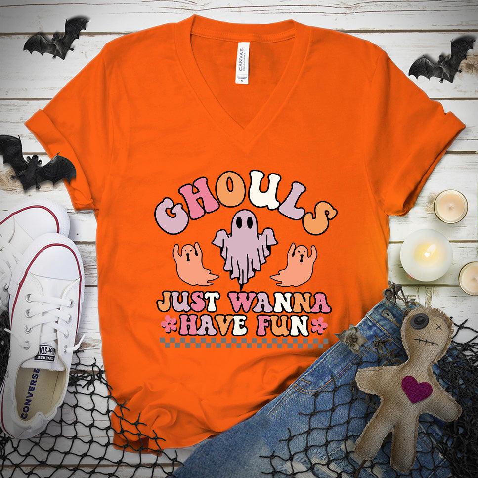 Ghouls Just Wanna Have Fun Colored Edition V-Neck - Brooke & Belle