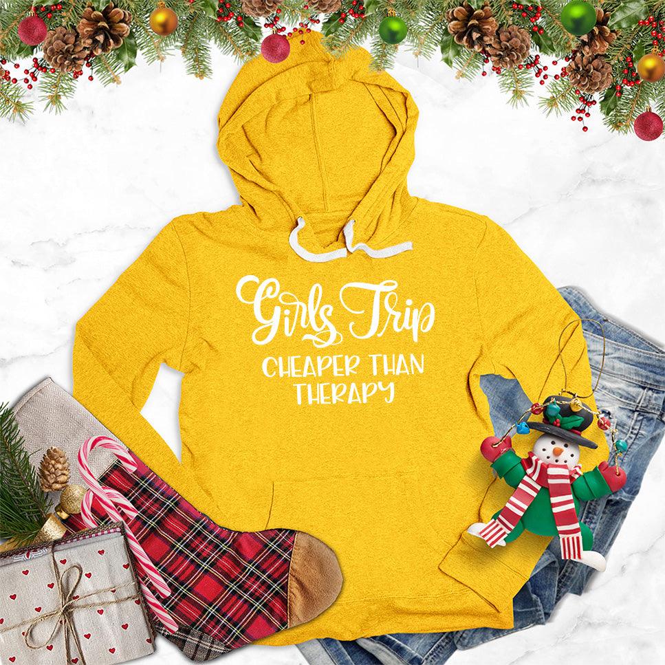 Girls Trip Hoodie Gold - Friendly group adventure-themed hoodie with fun slogan.