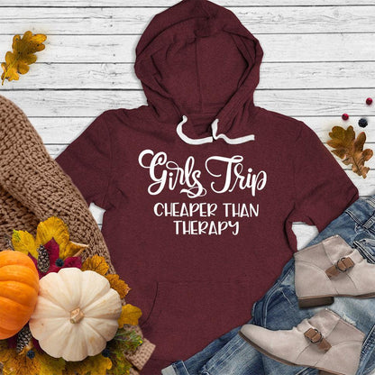 Girls Trip Hoodie Maroon - Friendly group adventure-themed hoodie with fun slogan.