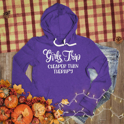 Girls Trip Hoodie Team Purple - Friendly group adventure-themed hoodie with fun slogan.