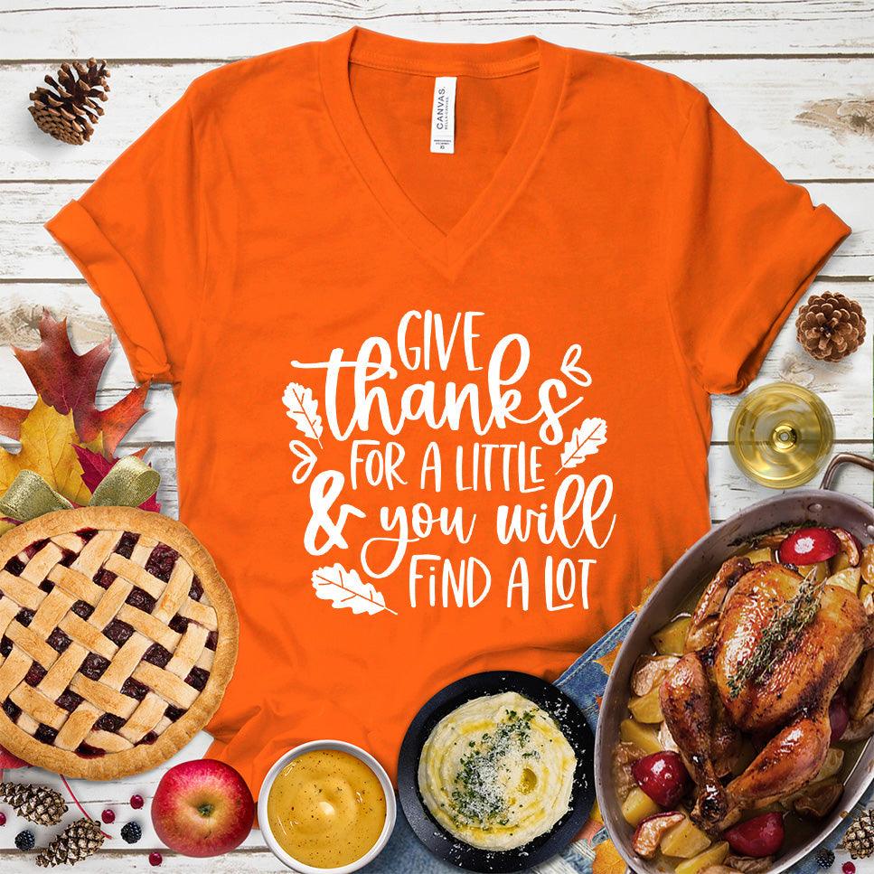 Give Thanks For A Little & You Will Find A Lot V-Neck - Brooke & Belle