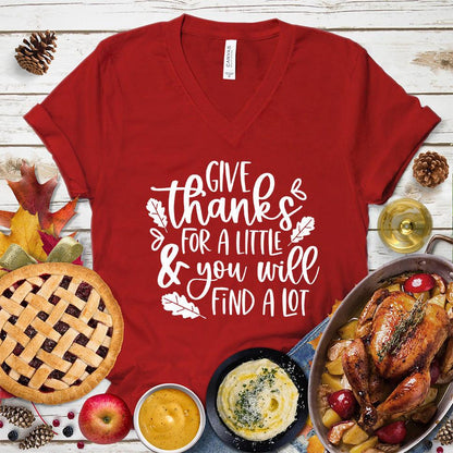 Give Thanks For A Little & You Will Find A Lot V-Neck - Brooke & Belle
