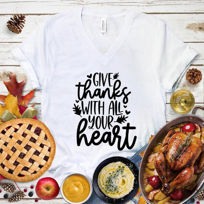 Give Thanks With All Your Heart V-Neck - Brooke & Belle