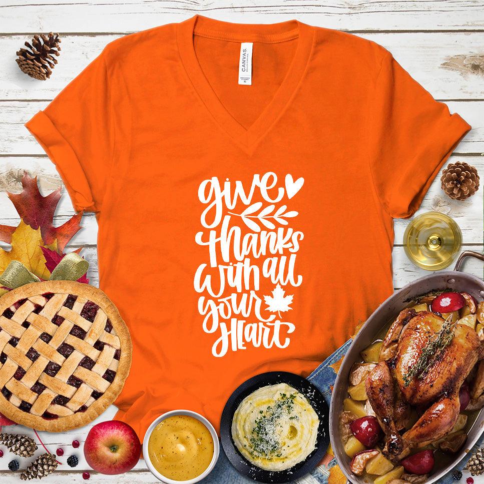 Give Thanks With All Your Hearth V-Neck - Brooke & Belle