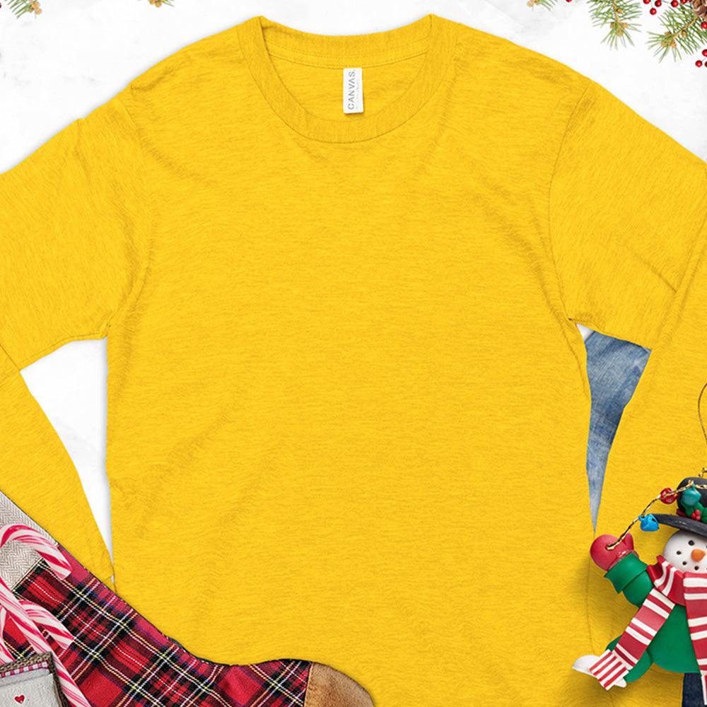 Grandma's Official Christmas Cookie Baking Team Version 2 Personalized Long Sleeves Gold - Fun personalized long sleeve tee with Christmas cookie baking design and custom name slots