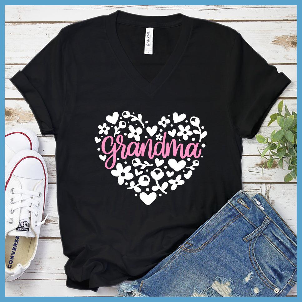 Grandma Heart Pink Edition Colored V-neck - Brooke & Belle