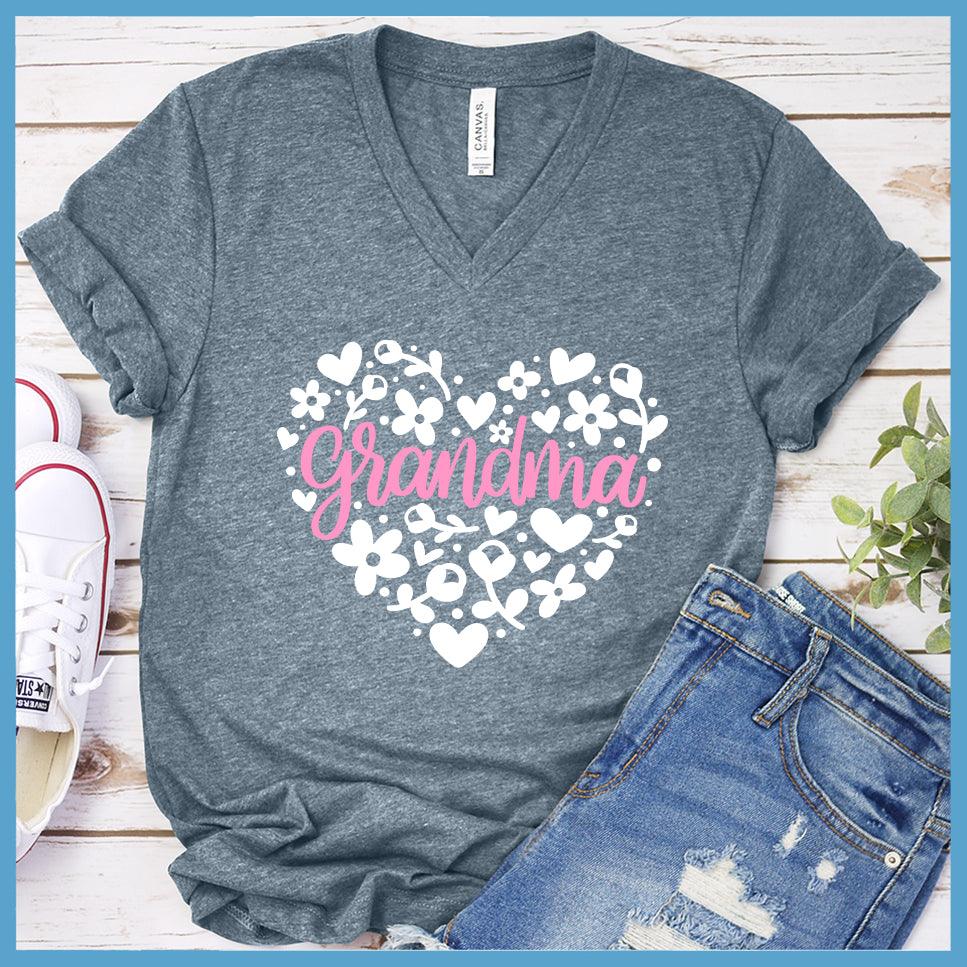 Grandma Heart Pink Edition Colored V-neck - Brooke & Belle