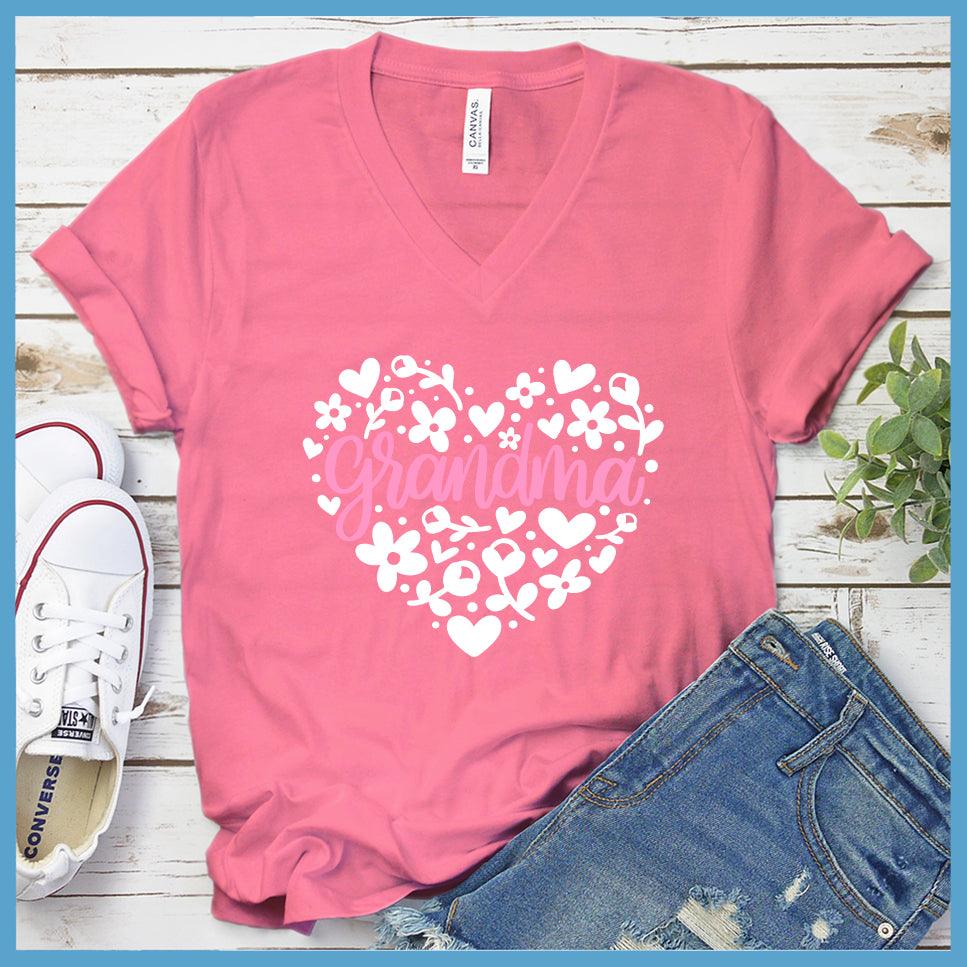 Grandma Heart Pink Edition Colored V-neck - Brooke & Belle