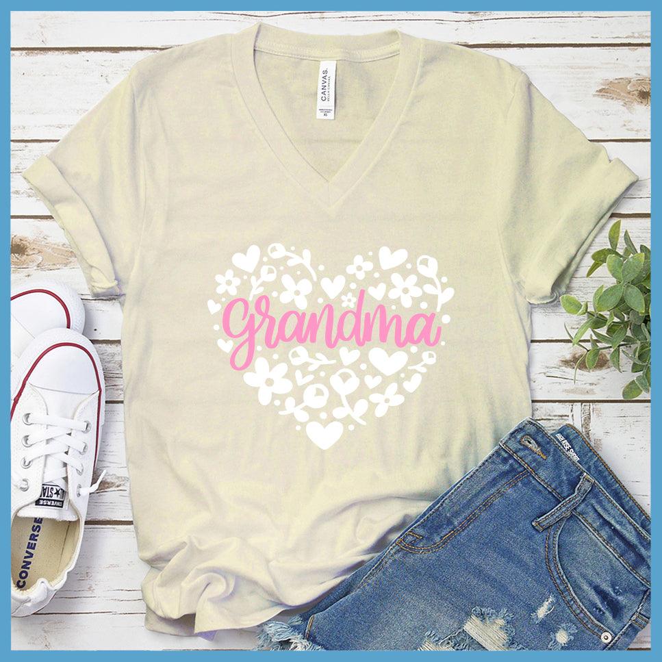 Grandma Heart Pink Edition Colored V-neck - Brooke & Belle