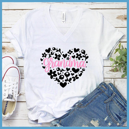 Grandma Heart Pink Edition Colored V-neck - Brooke & Belle