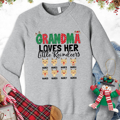 Grandma Loves Her Little Reindeers Version 1 Colored Edition Personalized Sweatshirt - Brooke & Belle