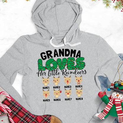 Grandma Loves Her Little Reindeers Version 2 Colored Edition Personalized Hoodie - Brooke & Belle