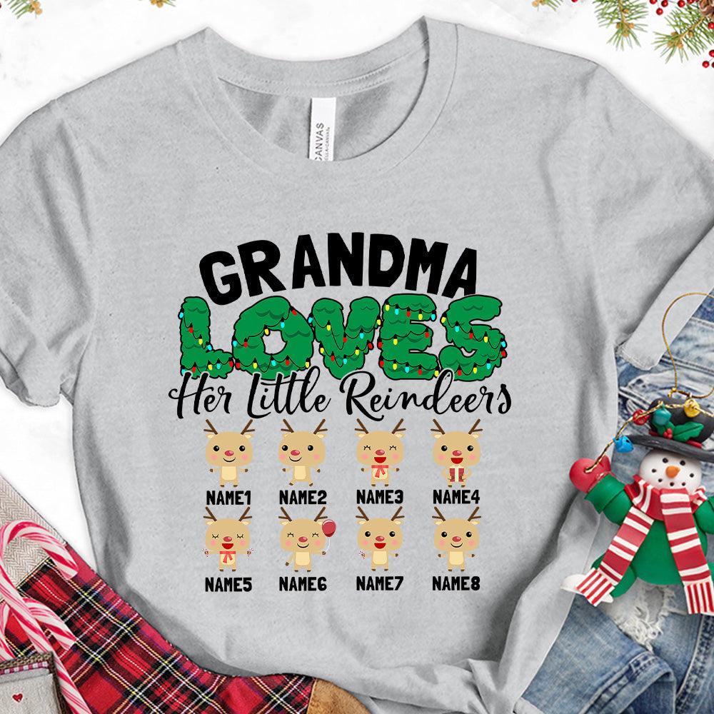 Grandma Loves Her Little Reindeers Version 2 Colored Edition Personalized T-Shirt - Brooke & Belle