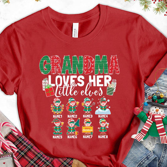 Grandma Loves Her Little Elves Version 1 Colored Edition Personalized T-Shirt - Brooke & Belle