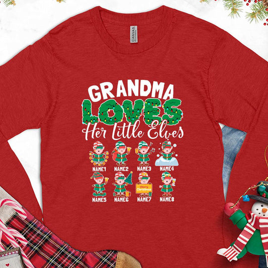 Grandma Loves Her Little Elves Version 2 Colored Edition Personalized Long Sleeves - Brooke & Belle
