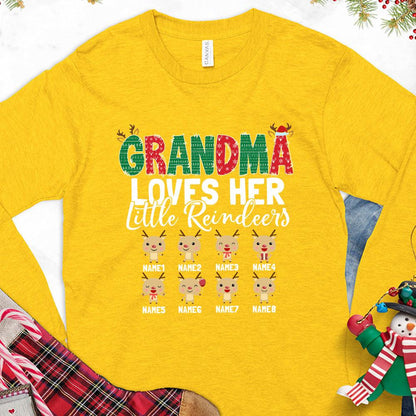 Grandma Loves Her Little Reindeers Version 1 Colored Edition Personalized Long Sleeves - Brooke & Belle