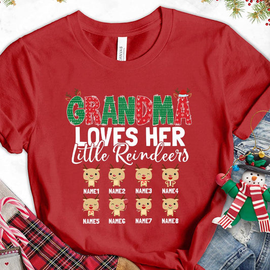 Grandma Loves Her Little Reindeers Version 1 Colored Edition Personalized T-Shirt - Brooke & Belle
