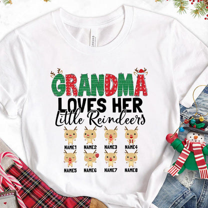 Grandma Loves Her Little Reindeers Version 1 Colored Edition Personalized T-Shirt - Brooke & Belle