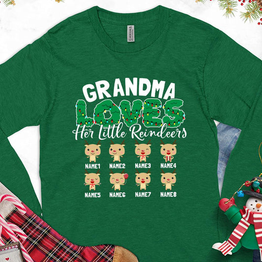 Grandma Loves Her Little Reindeers Version 2 Colored Edition Personalized Long Sleeves - Brooke & Belle