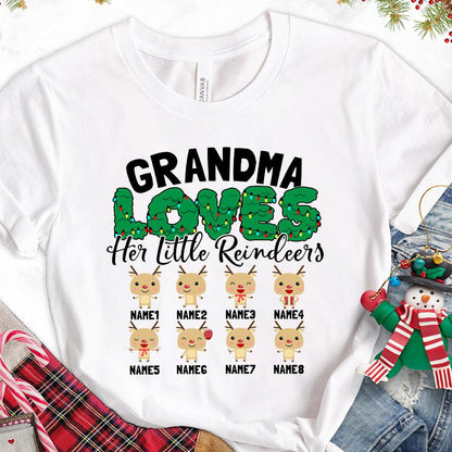 Grandma Loves Her Little Reindeers Version 2 Colored Edition Personalized T-Shirt - Brooke & Belle