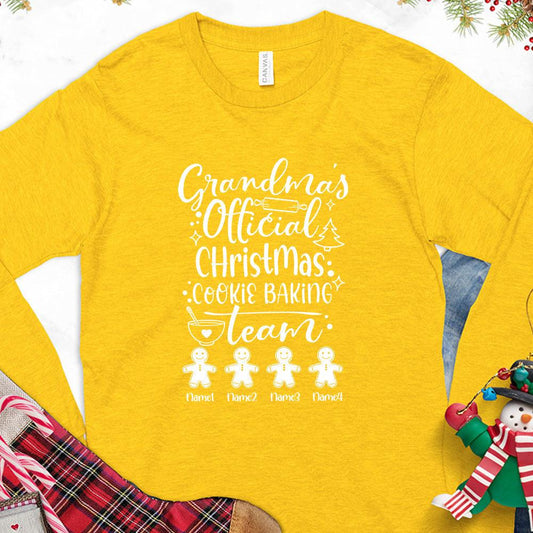 Grandma's Official Christmas Cookie Baking Team Version 1 Personalized Long Sleeves - Brooke & Belle