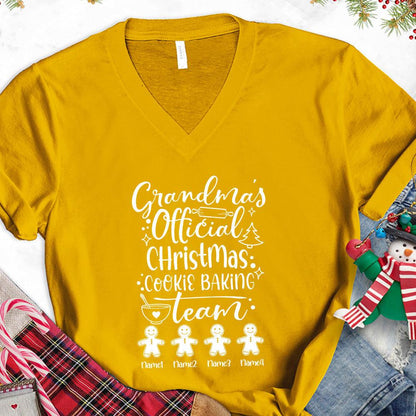 Grandma's Official Christmas Cookie Baking Team Version 1 Personalized V-Neck - Brooke & Belle