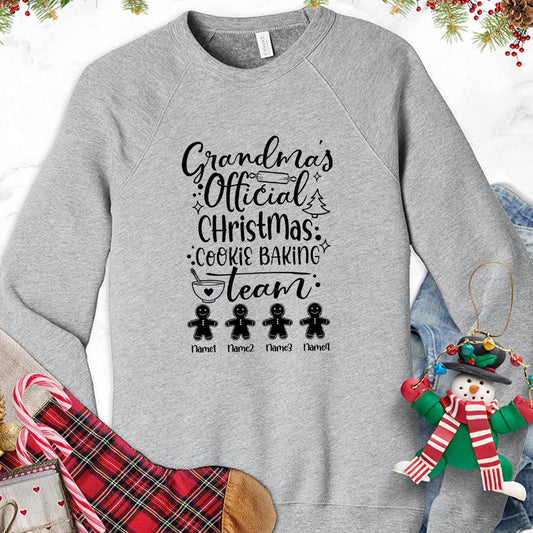 Grandma's Official Christmas Cookie Baking Team Version 1 Personalized Sweatshirt - Brooke & Belle